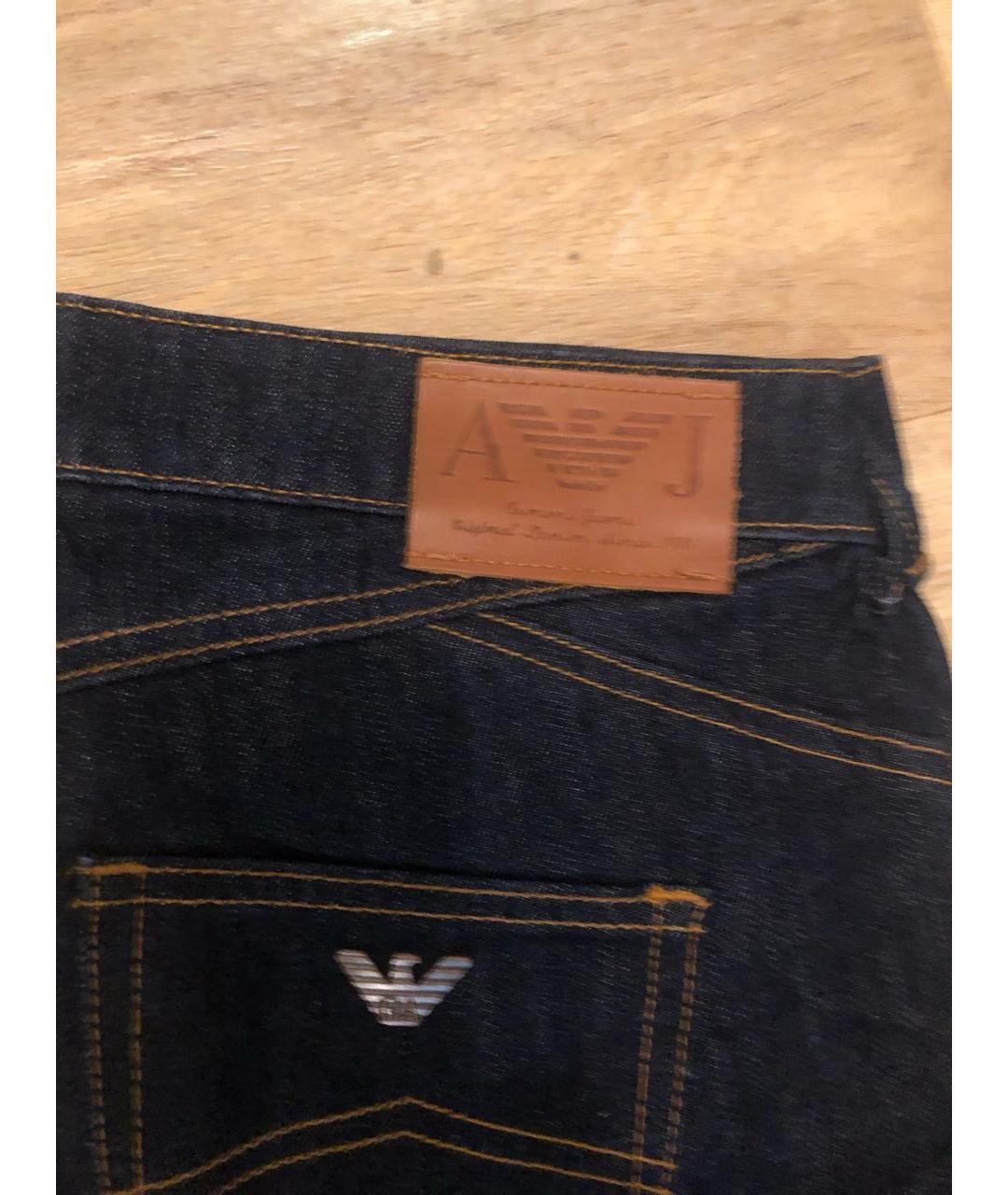 ARMANI JEANS Синие хлопковые джинсы слим, фото 2