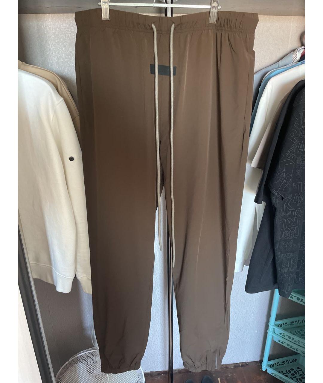 FEAR OF GOD ESSENTIALS Коричневые полиамидовые повседневные брюки, фото 7