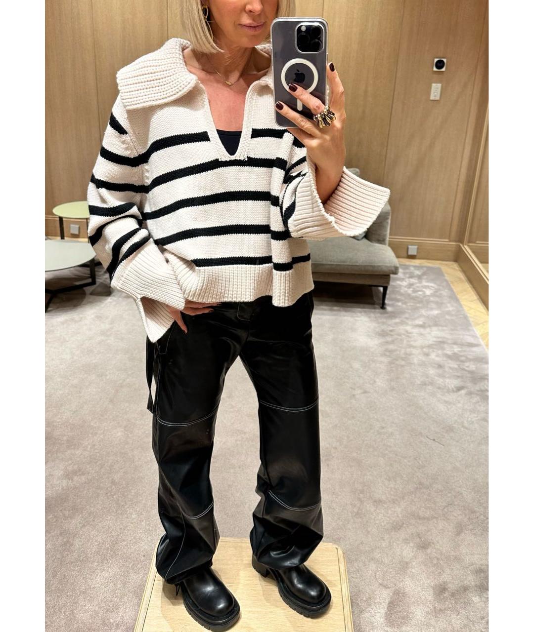 YUZEFI Черные полиуретановые прямые брюки, фото 8