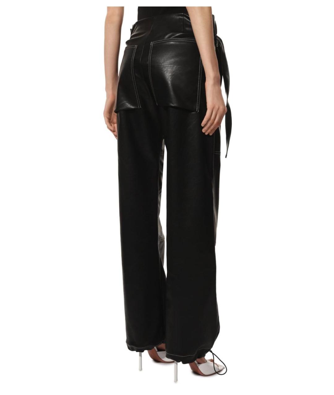 YUZEFI Черные полиуретановые прямые брюки, фото 2