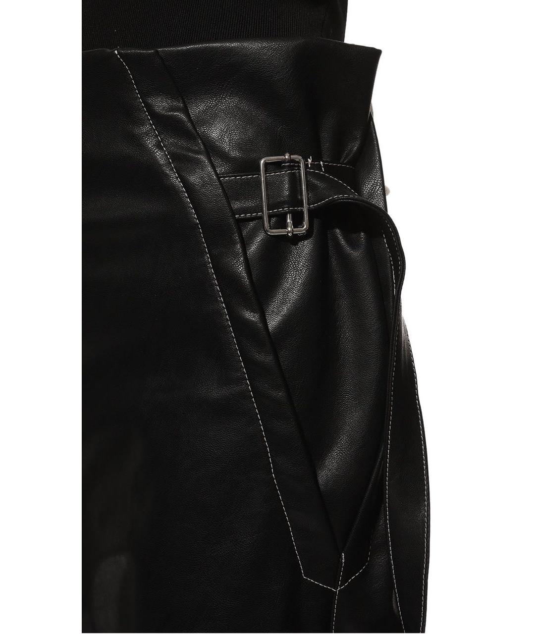 YUZEFI Черные полиуретановые прямые брюки, фото 4