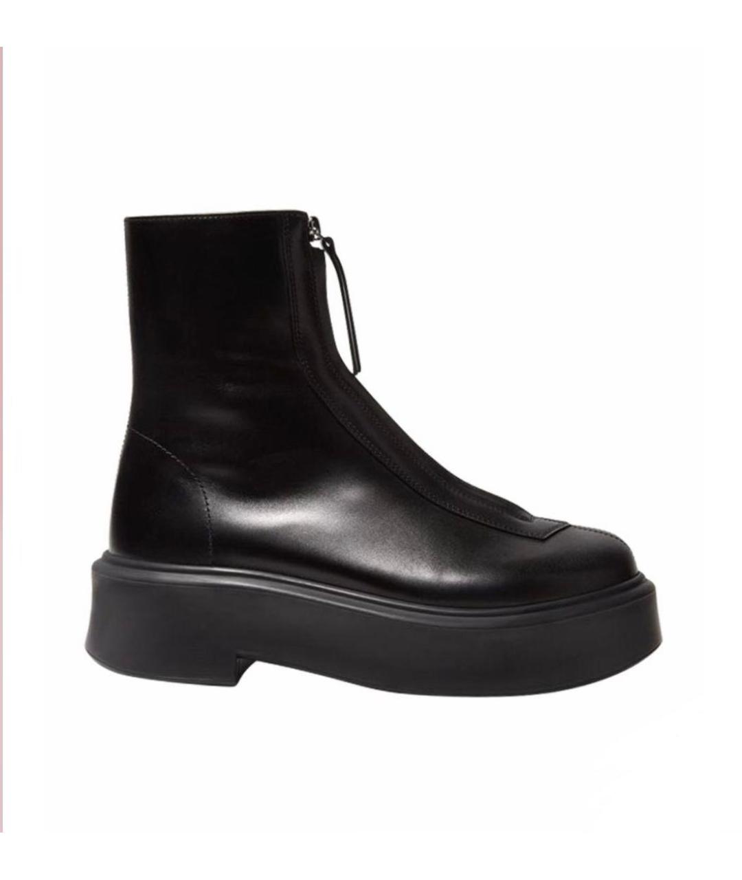 THE ROW Черные кожаные ботинки, фото 9