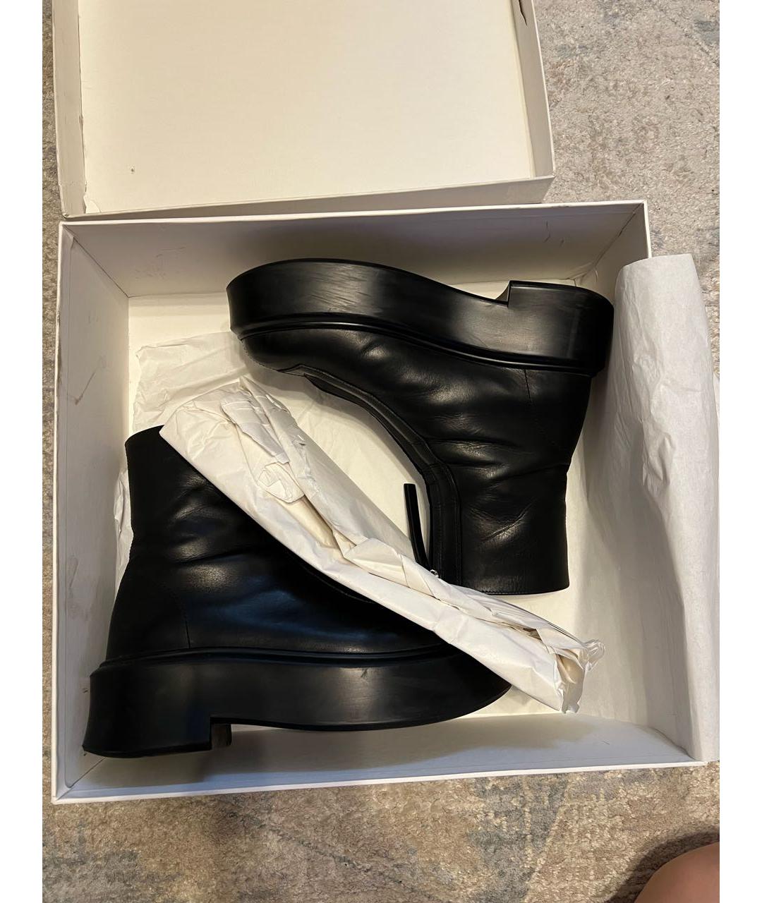 THE ROW Черные кожаные ботинки, фото 6