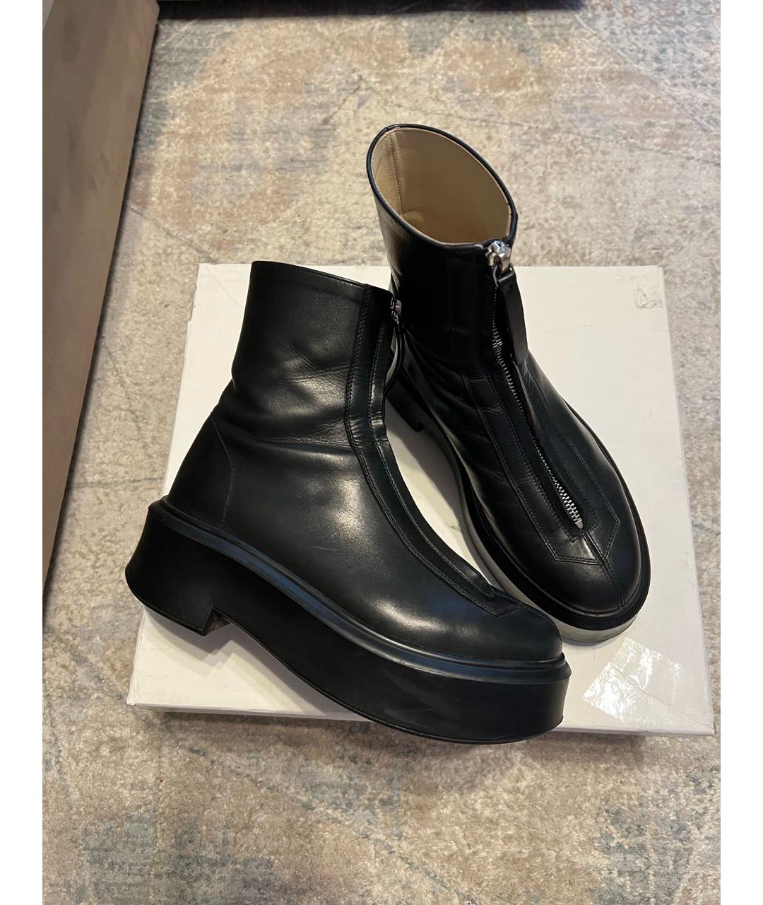 THE ROW Черные кожаные ботинки, фото 7