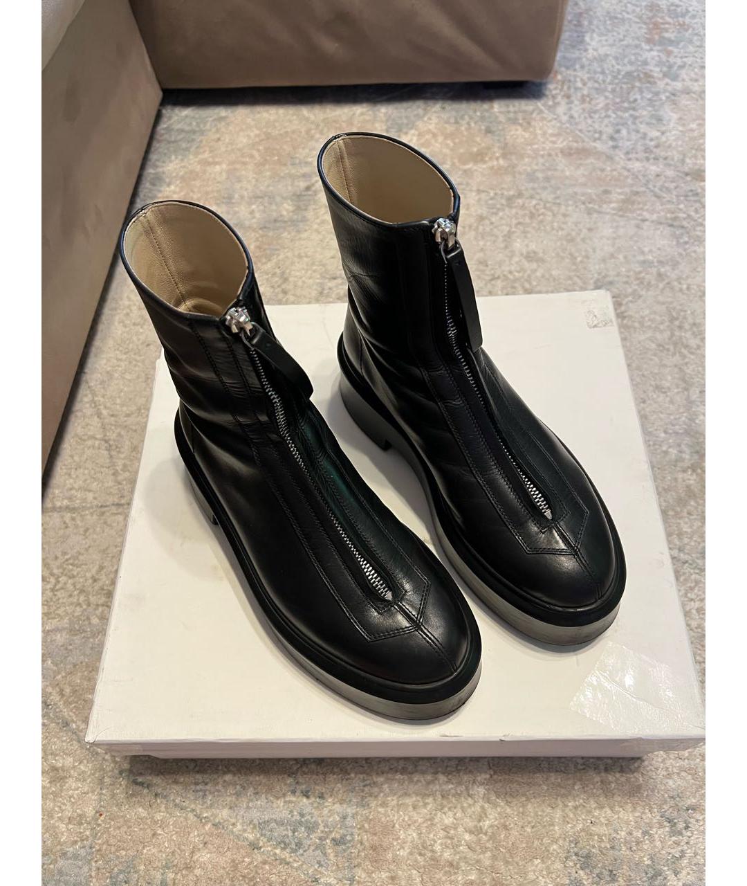 THE ROW Черные кожаные ботинки, фото 8