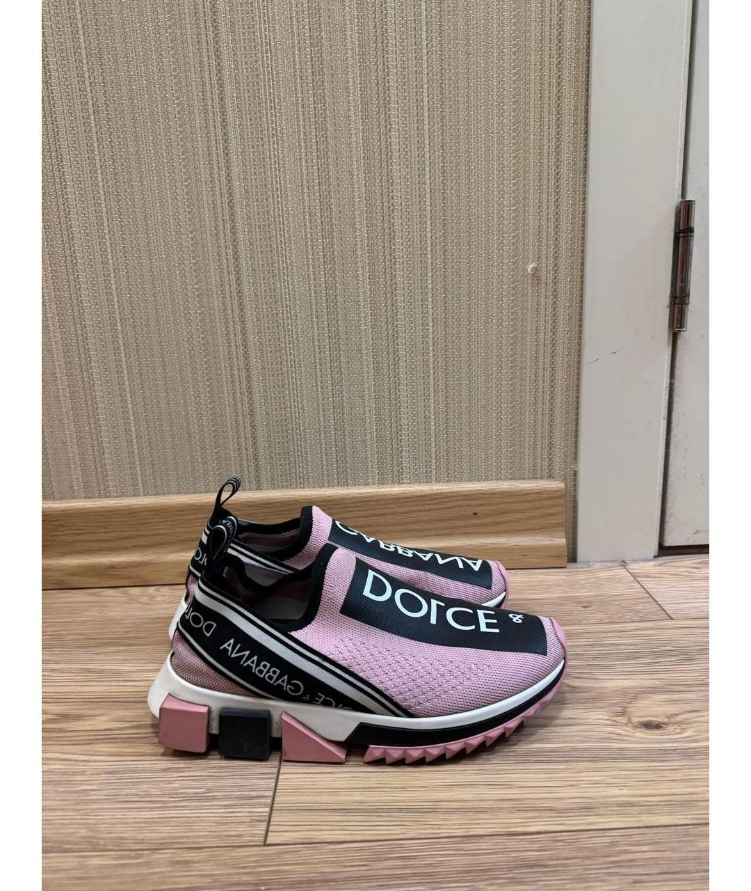 DOLCE&GABBANA Розовые текстильные кроссовки, фото 7