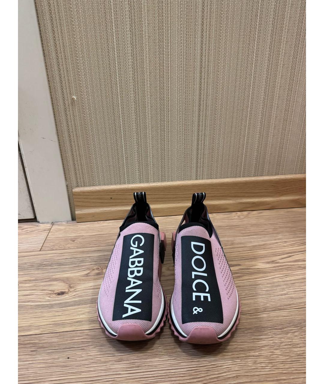 DOLCE&GABBANA Розовые текстильные кроссовки, фото 2