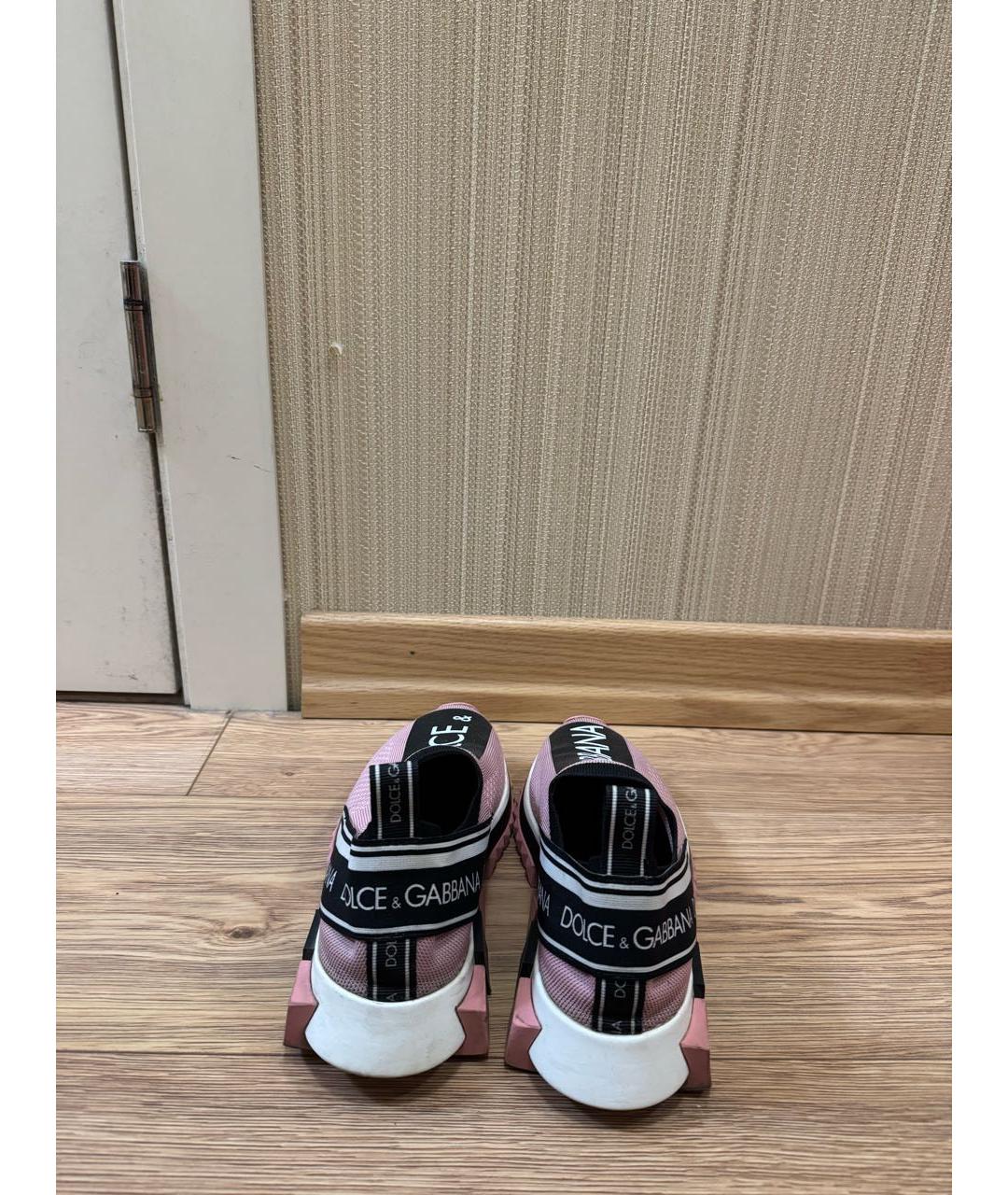 DOLCE&GABBANA Розовые текстильные кроссовки, фото 4