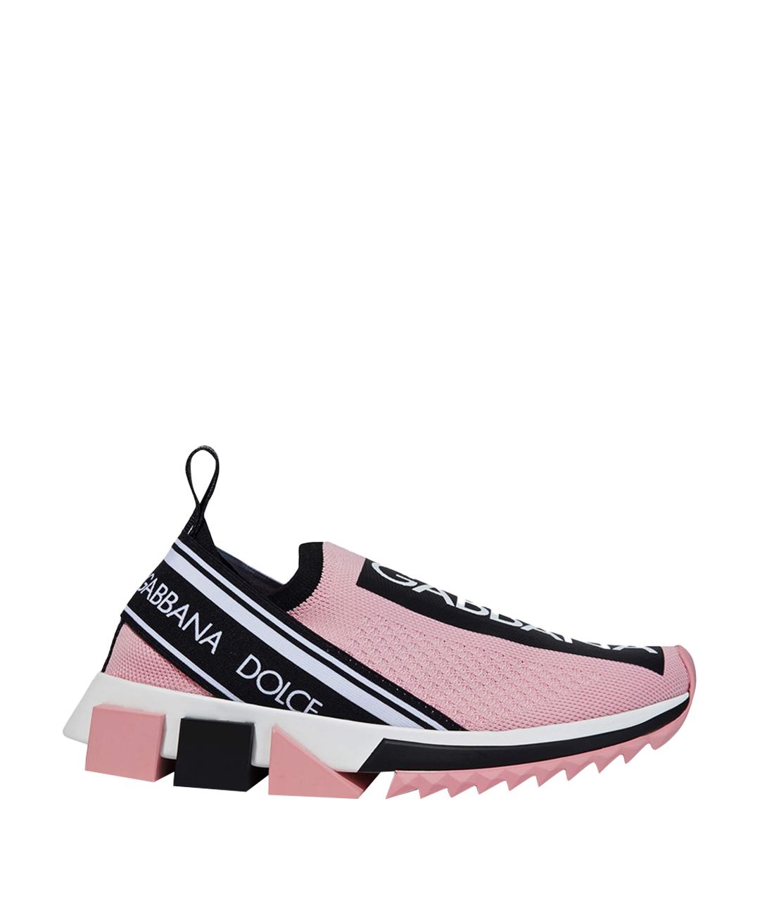 DOLCE&GABBANA Розовые текстильные кроссовки, фото 1