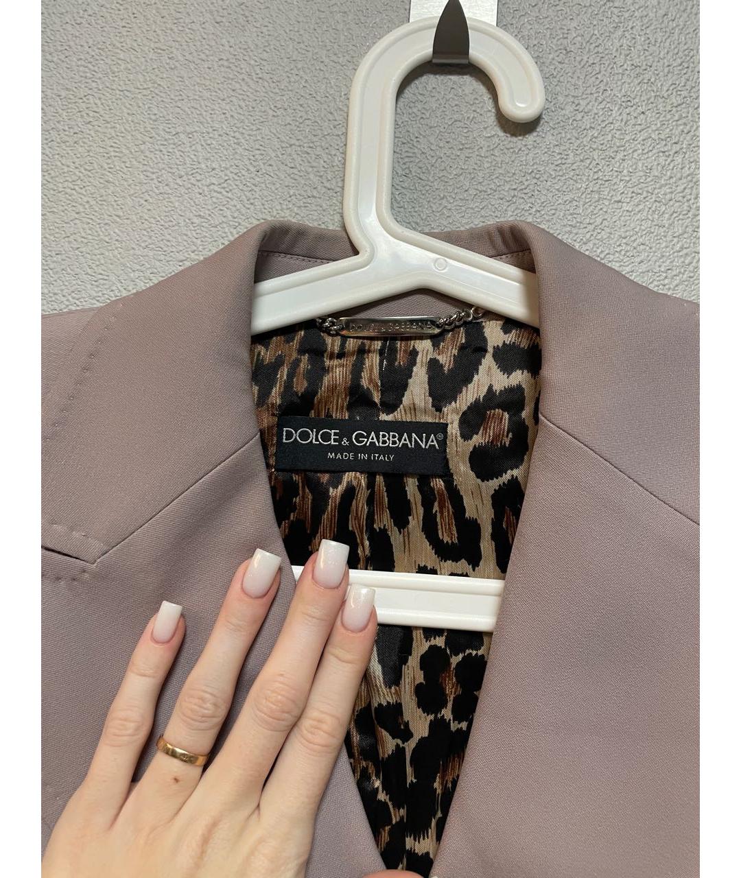 DOLCE&GABBANA Бежевый хлопковый костюм с брюками, фото 3