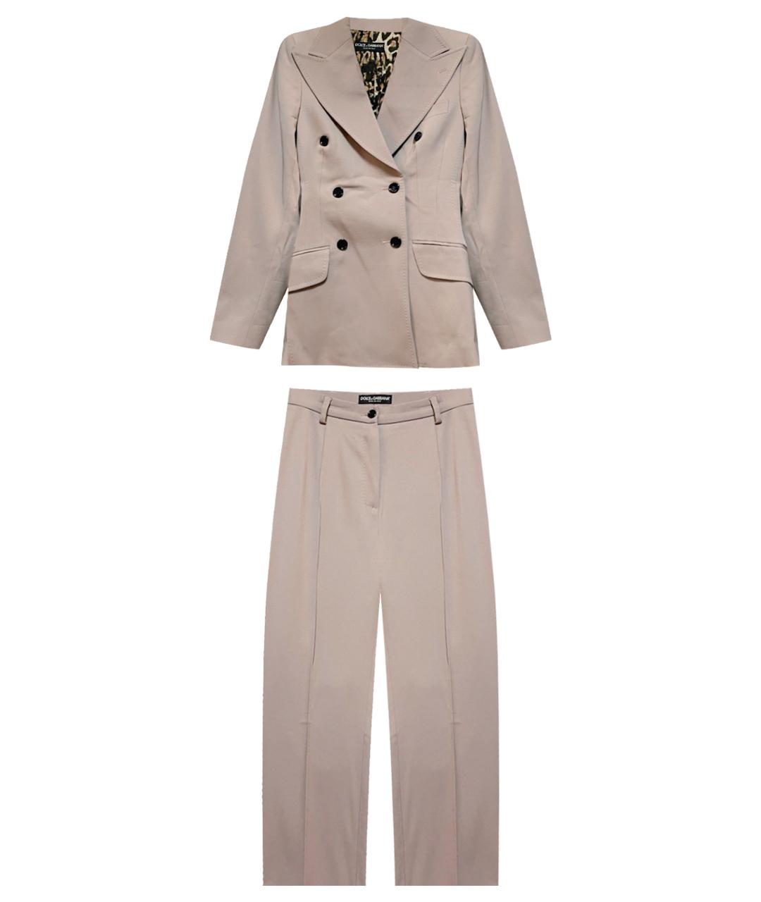 DOLCE&GABBANA Бежевый хлопковый костюм с брюками, фото 1