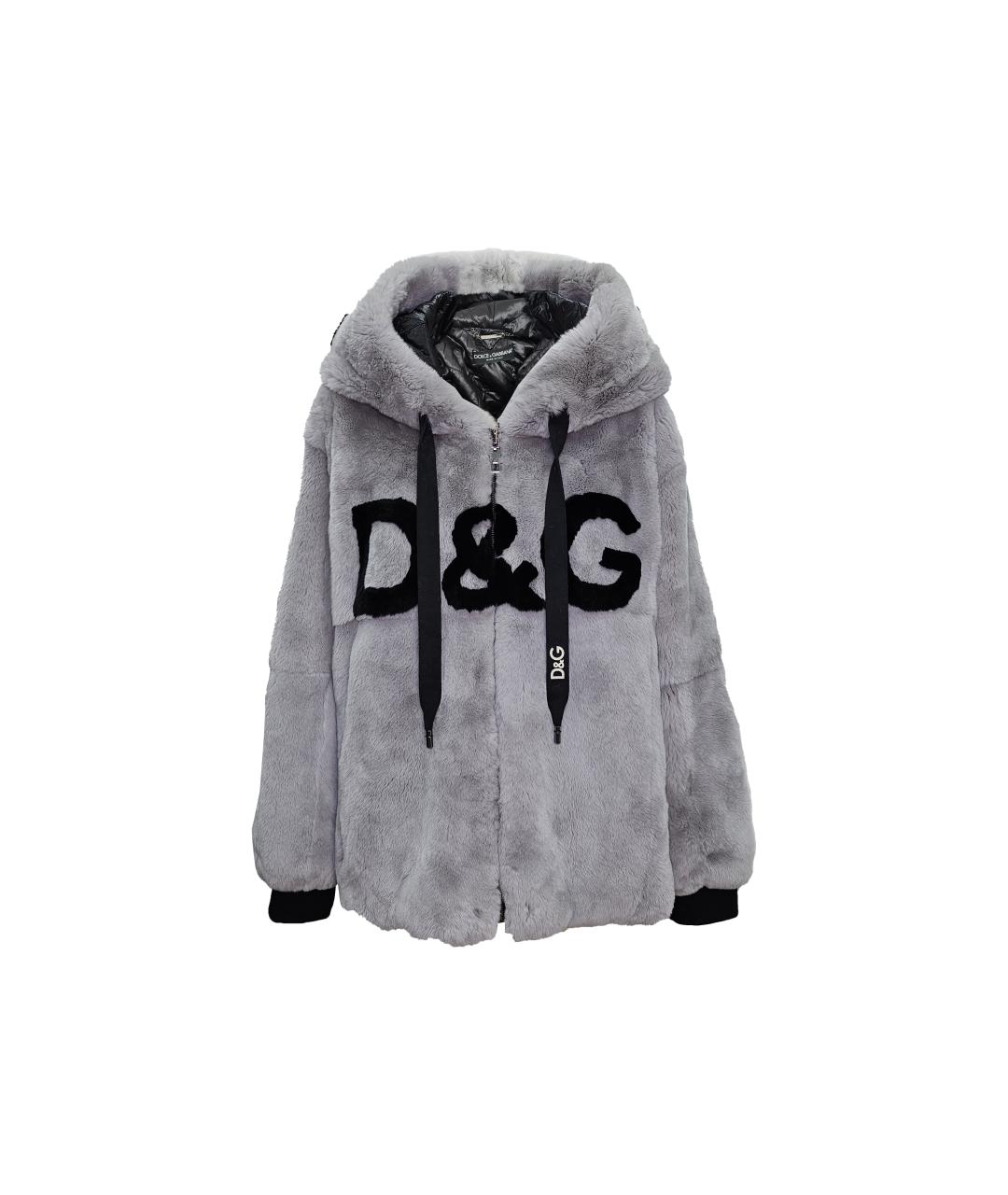 DOLCE&GABBANA Серая меховая шуба, фото 9