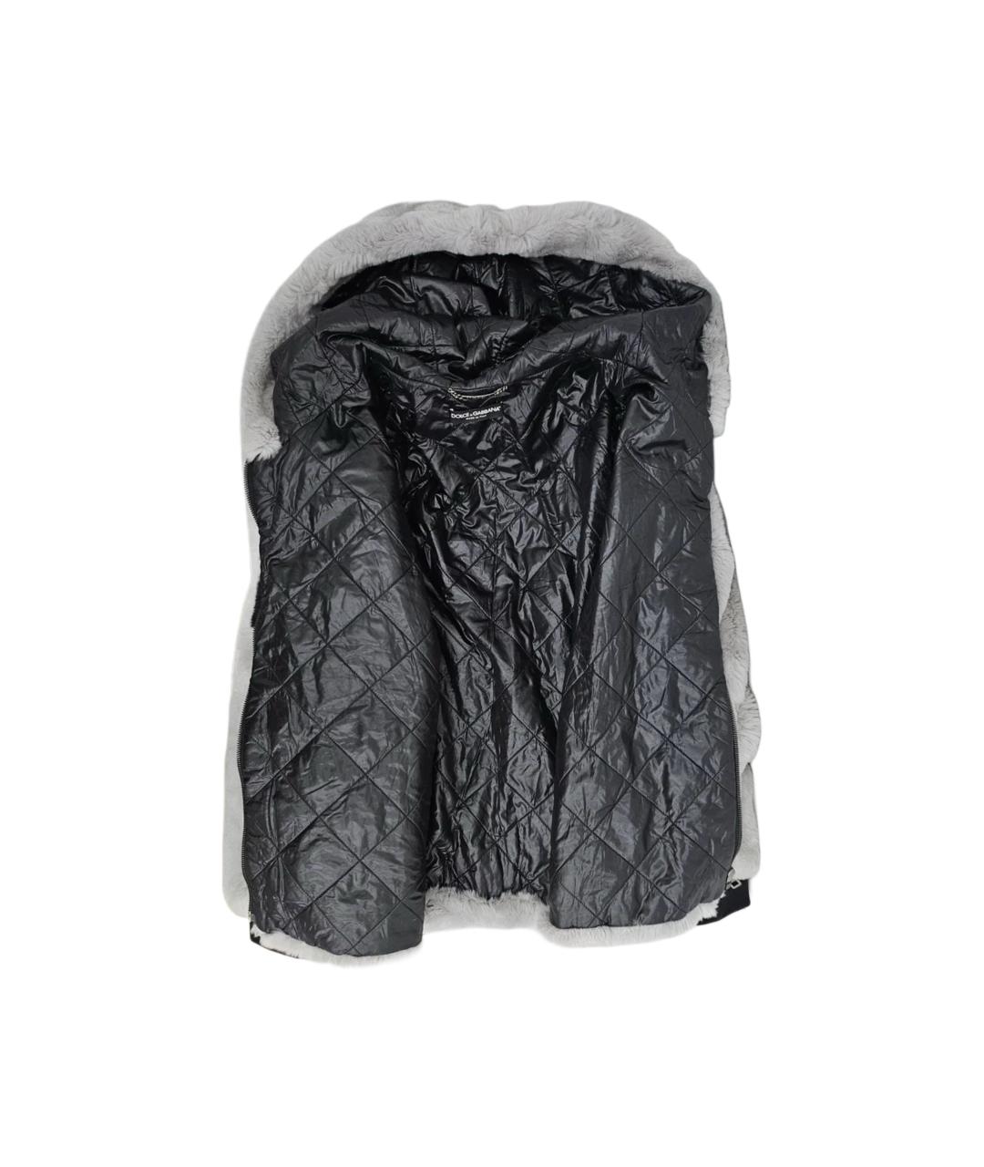 DOLCE&GABBANA Серая меховая шуба, фото 3