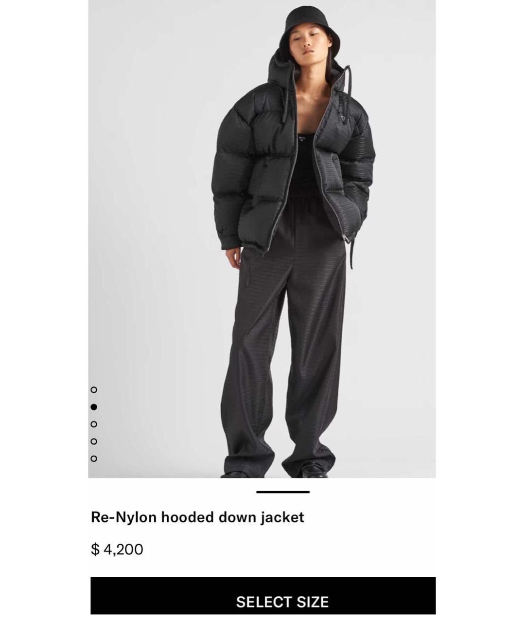 PRADA Черный полиамидовый пуховик, фото 3