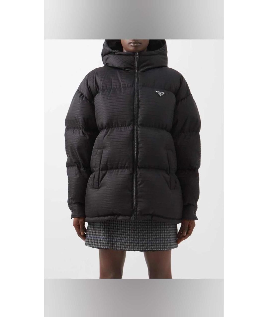 PRADA Черный полиамидовый пуховик, фото 5