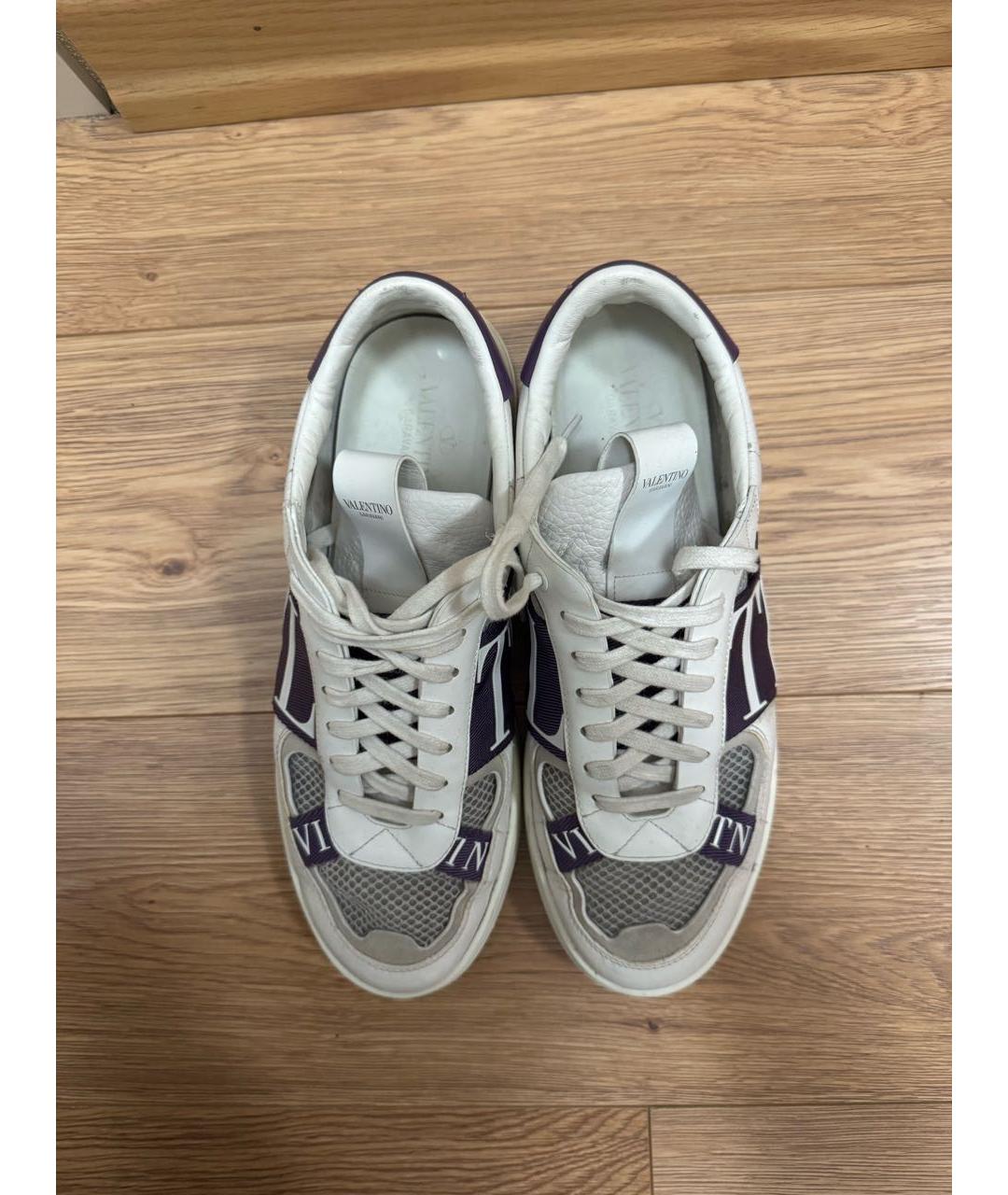 VALENTINO Белые кожаные низкие кроссовки / кеды, фото 3