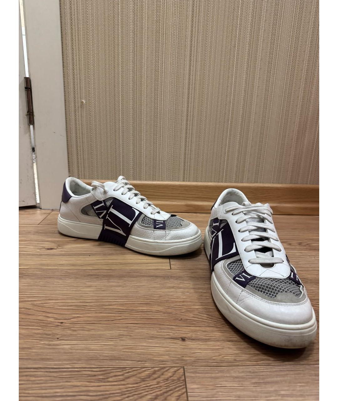 VALENTINO Белые кожаные низкие кроссовки / кеды, фото 5