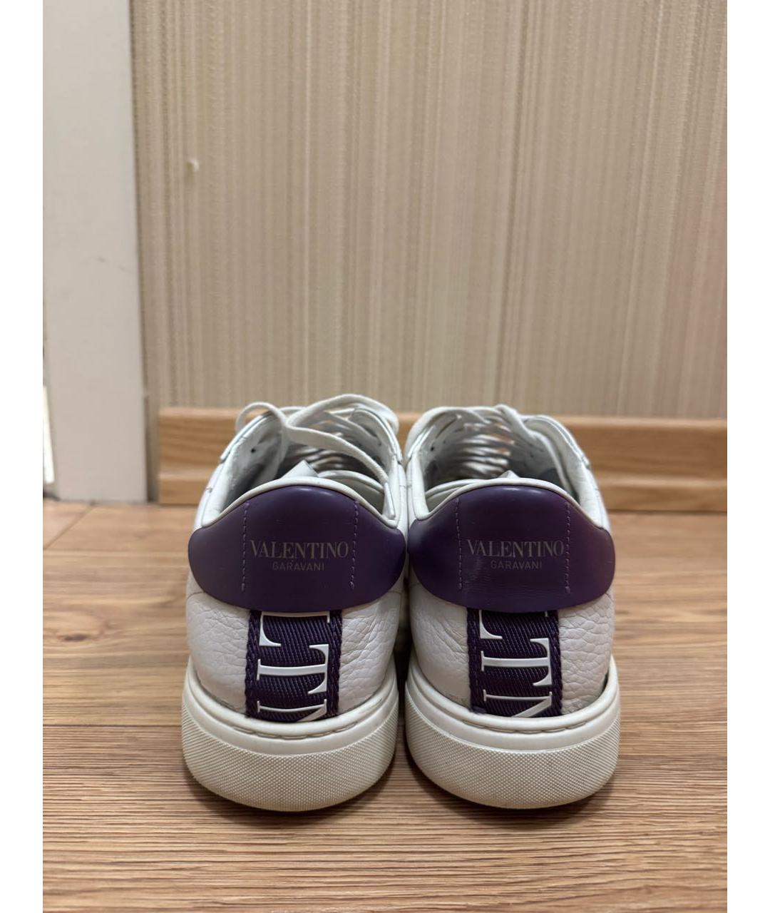 VALENTINO Белые кожаные низкие кроссовки / кеды, фото 4