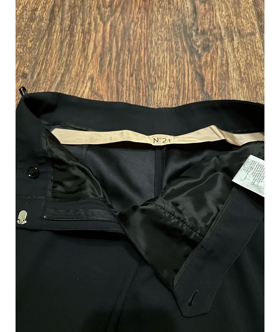 NO. 21 Черные ацетатные прямые брюки, фото 3