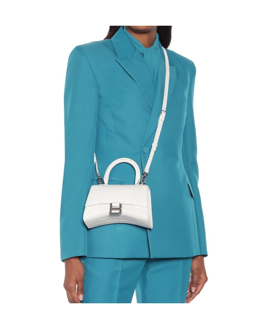 BALENCIAGA Белая кожаная сумка через плечо, фото 7