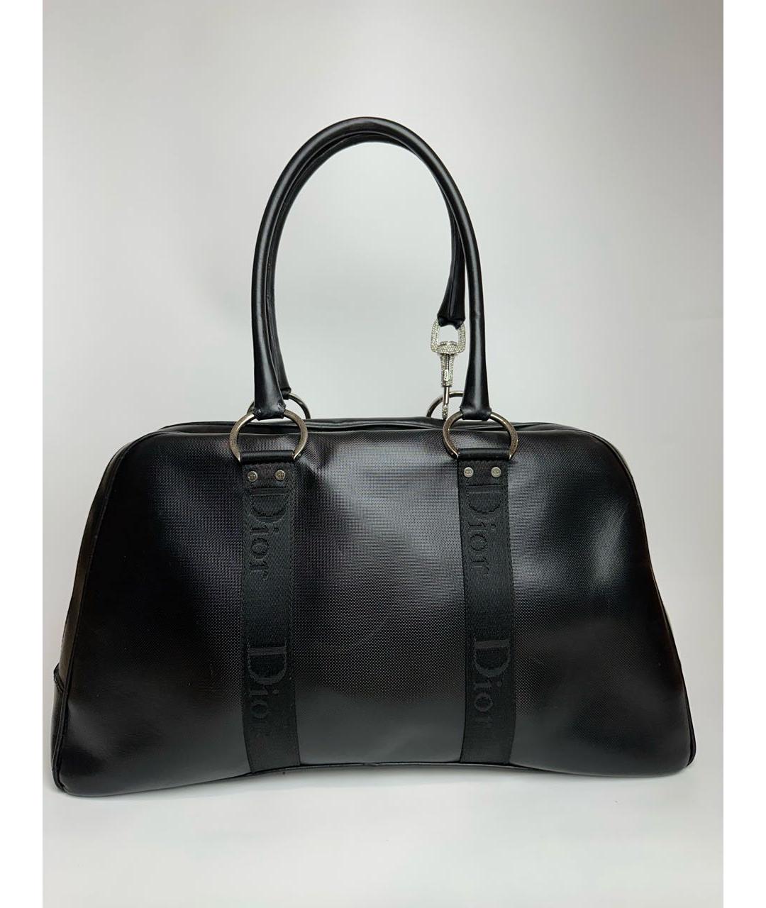 CHRISTIAN DIOR Черная кожаная сумка с короткими ручками, фото 3