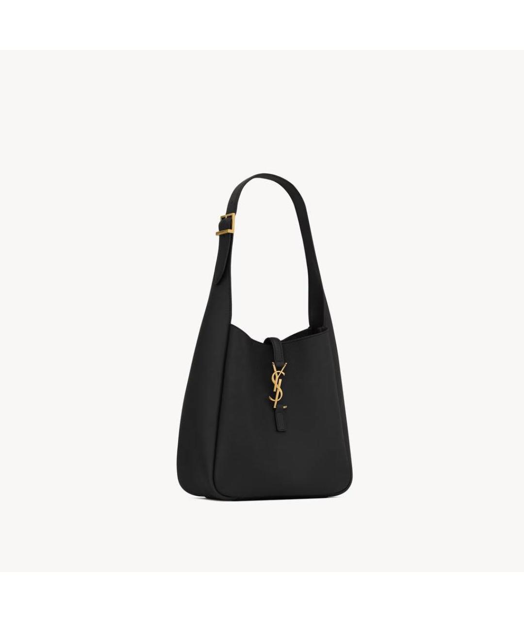 SAINT LAURENT Черная кожаная сумка с короткими ручками, фото 4