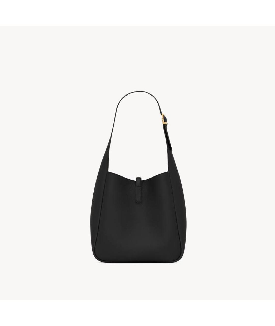 SAINT LAURENT Черная кожаная сумка с короткими ручками, фото 2