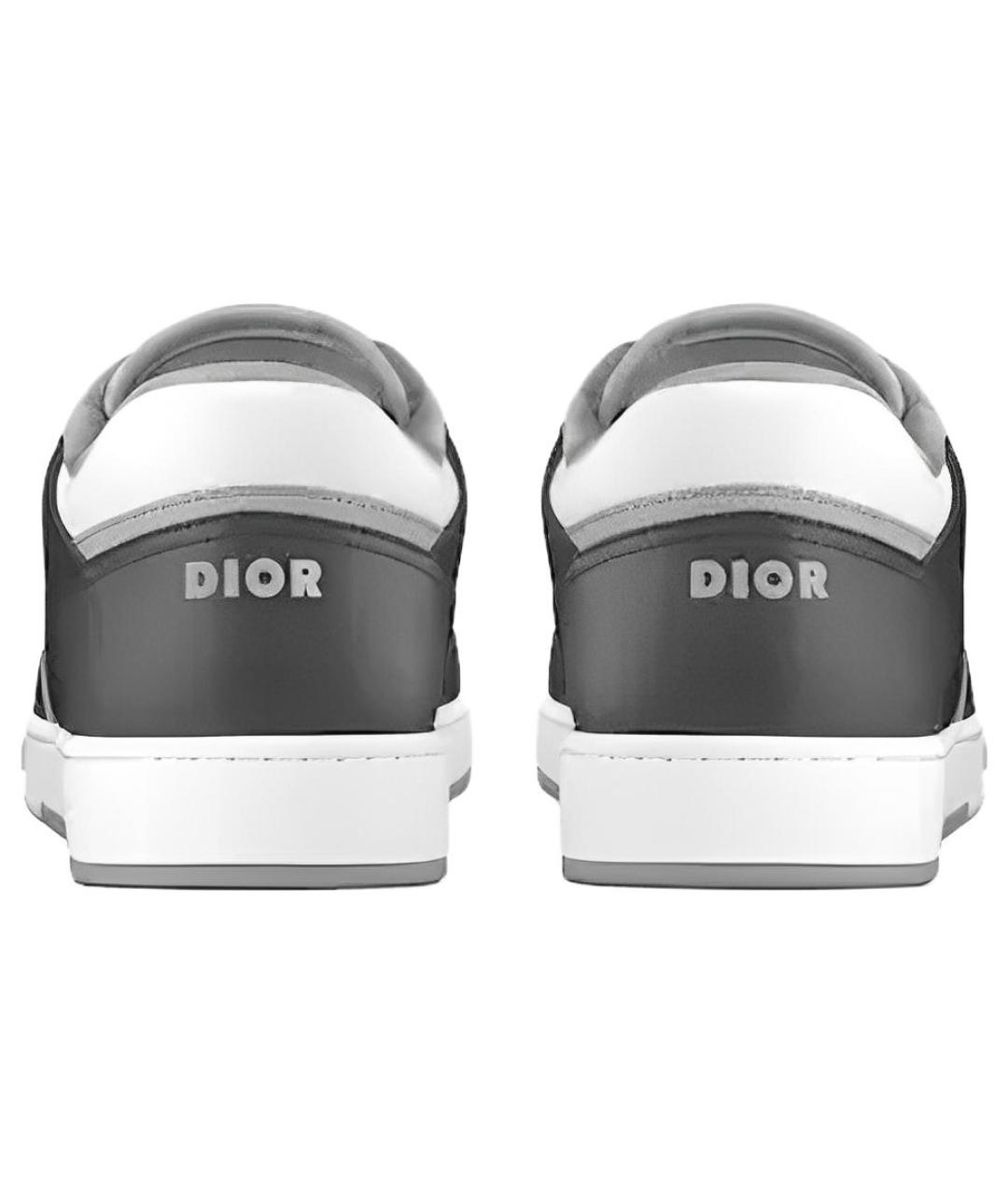 CHRISTIAN DIOR Серые кожаные низкие кроссовки / кеды, фото 5