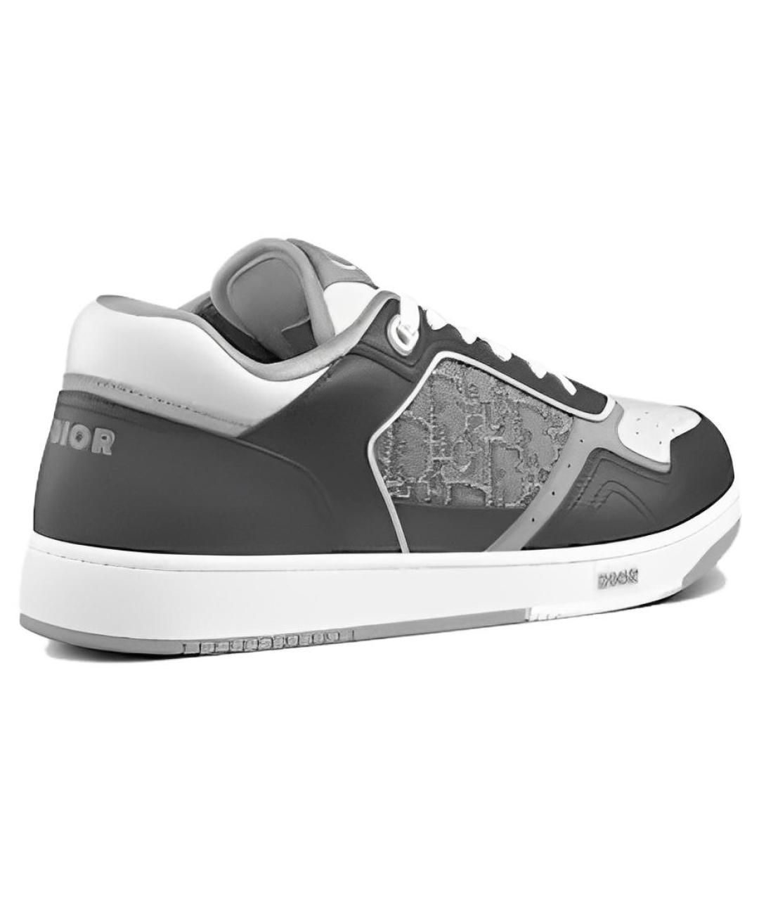 CHRISTIAN DIOR Серые кожаные низкие кроссовки / кеды, фото 4