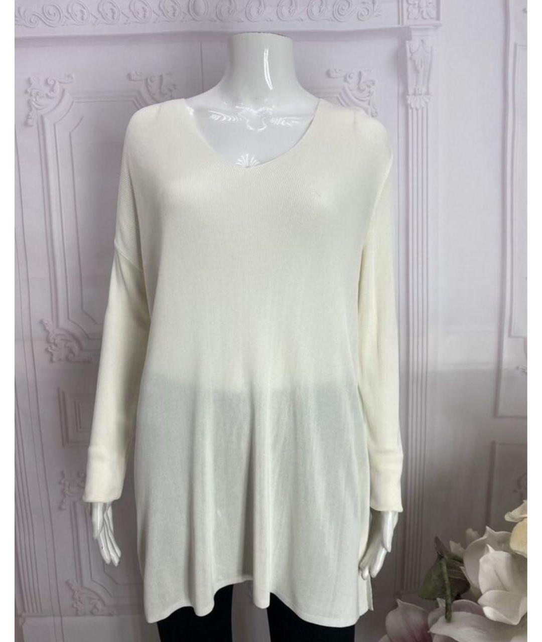 LIVIANA CONTI Белый вискозный джемпер / свитер, фото 4