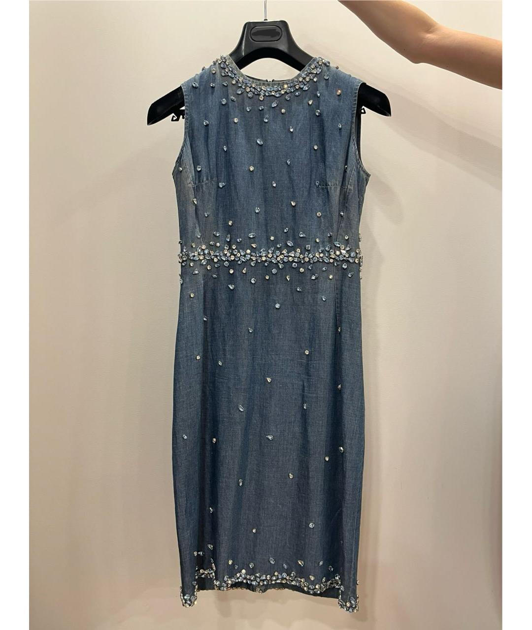 ERMANNO SCERVINO Голубое хлопковое коктейльное платье, фото 7