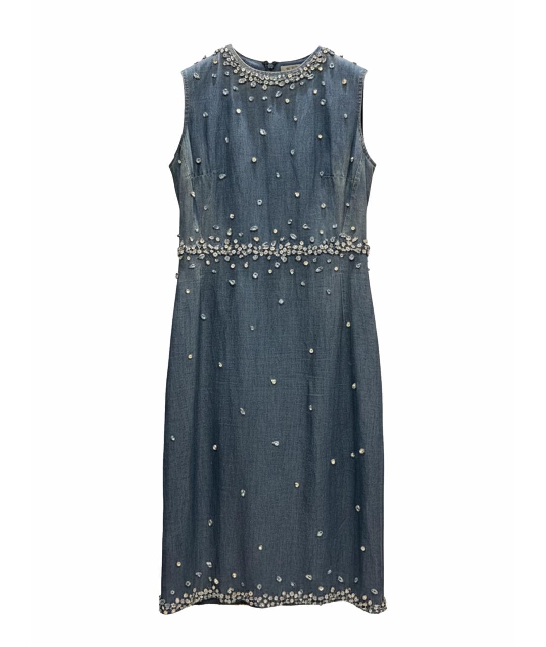 ERMANNO SCERVINO Голубое хлопковое коктейльное платье, фото 1