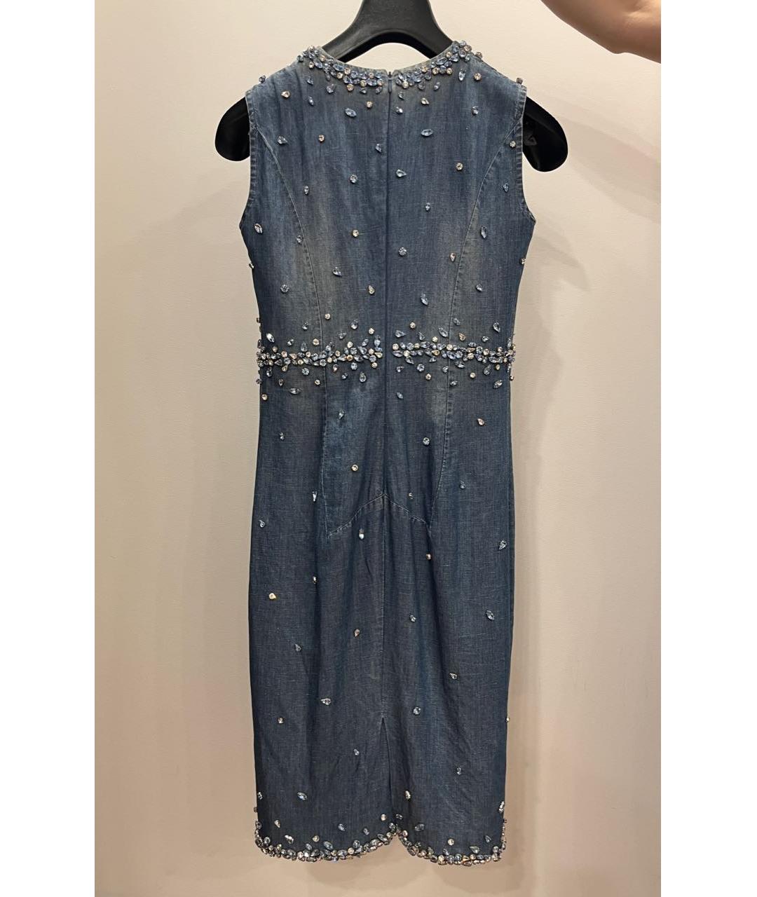 ERMANNO SCERVINO Голубое хлопковое коктейльное платье, фото 2