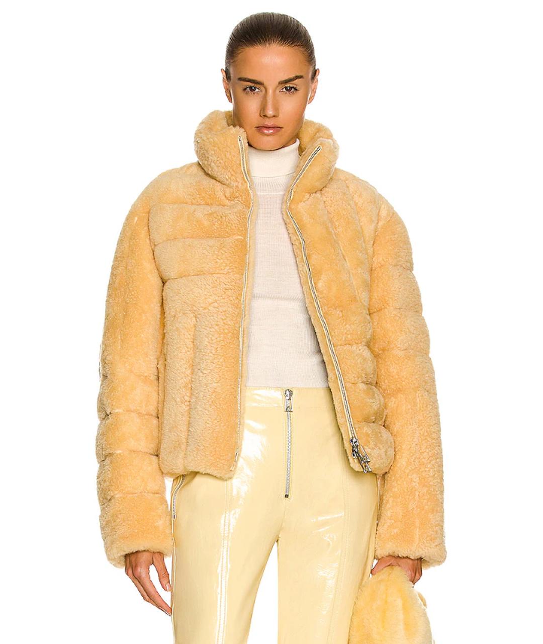 BOTTEGA VENETA Бежевая меховая дубленка, фото 3