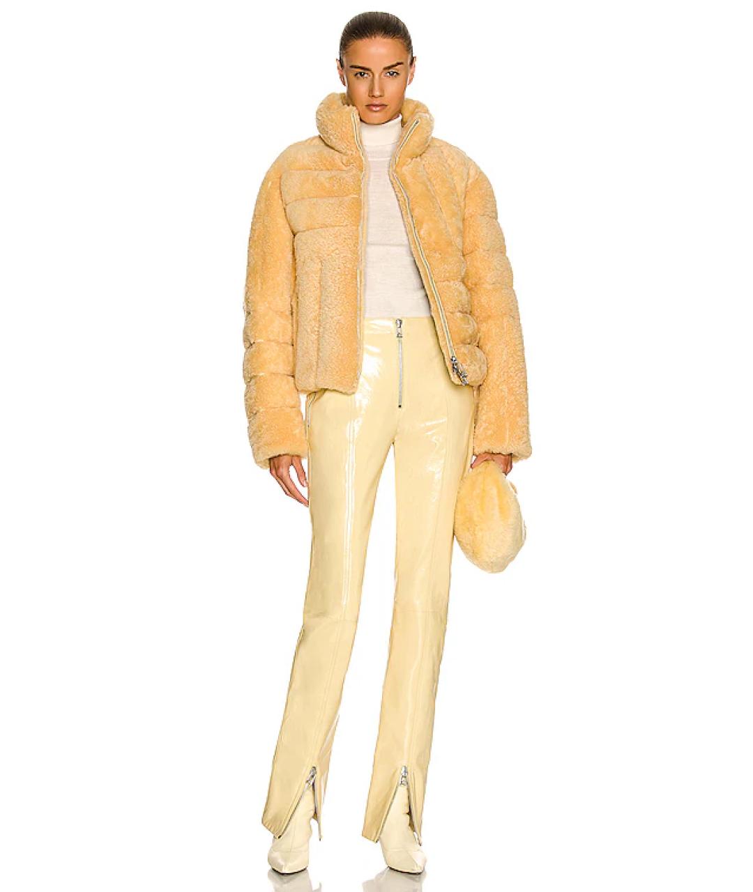 BOTTEGA VENETA Бежевая меховая дубленка, фото 6