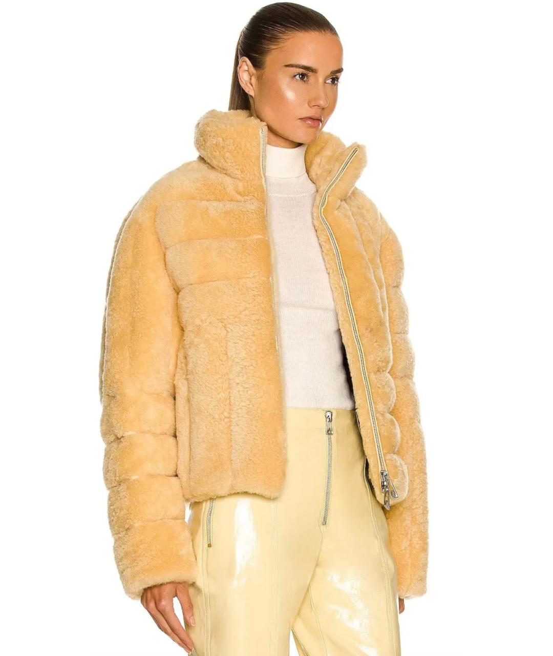 BOTTEGA VENETA Бежевая меховая дубленка, фото 4