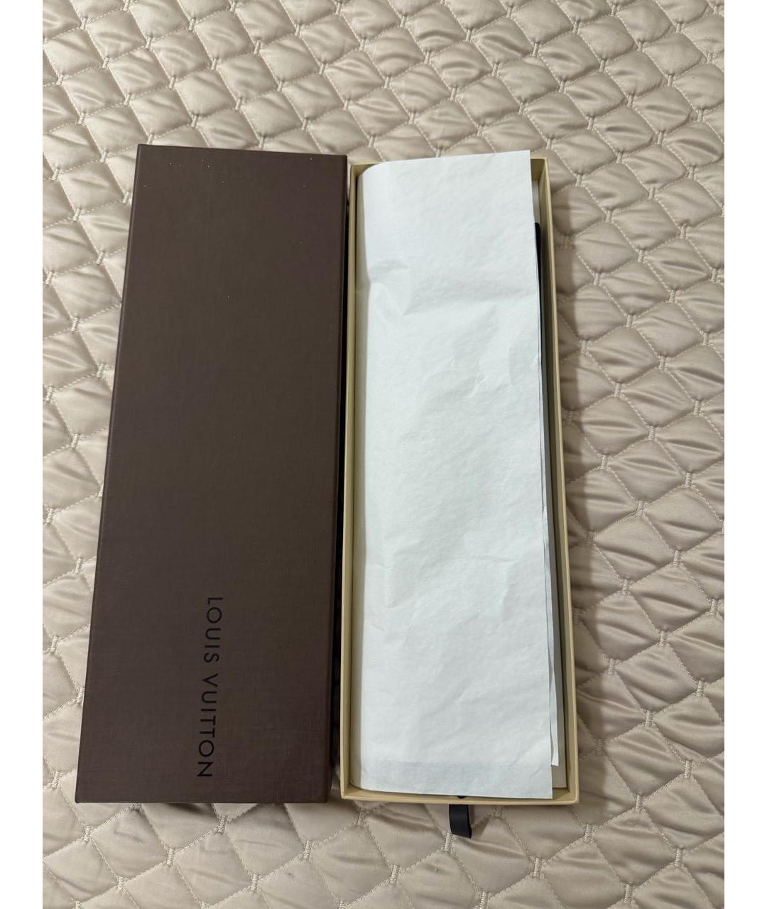 LOUIS VUITTON Антрацитовый шелковый галстук, фото 5