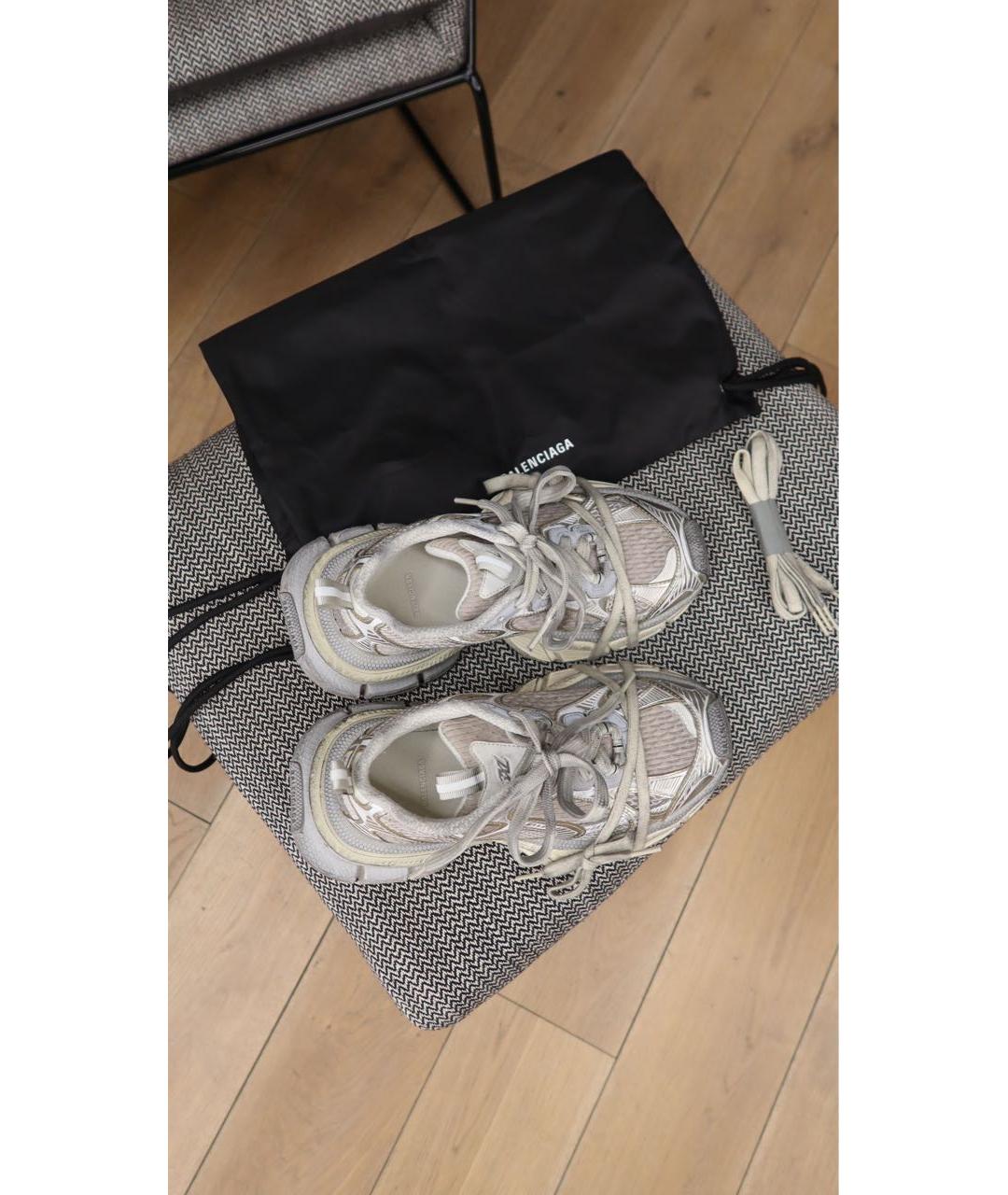 BALENCIAGA Бежевые кожаные кроссовки, фото 3