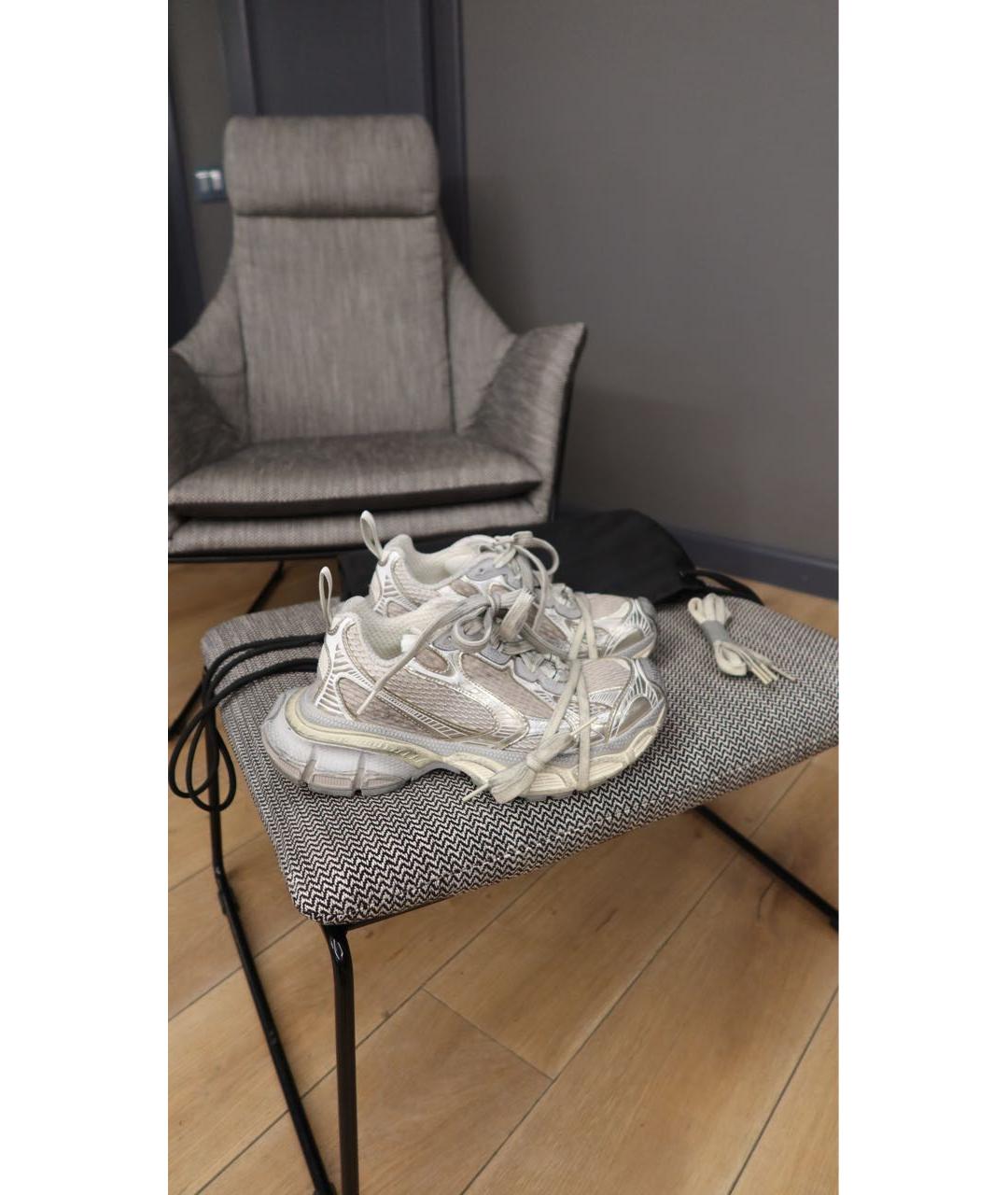 BALENCIAGA Бежевые кожаные кроссовки, фото 5