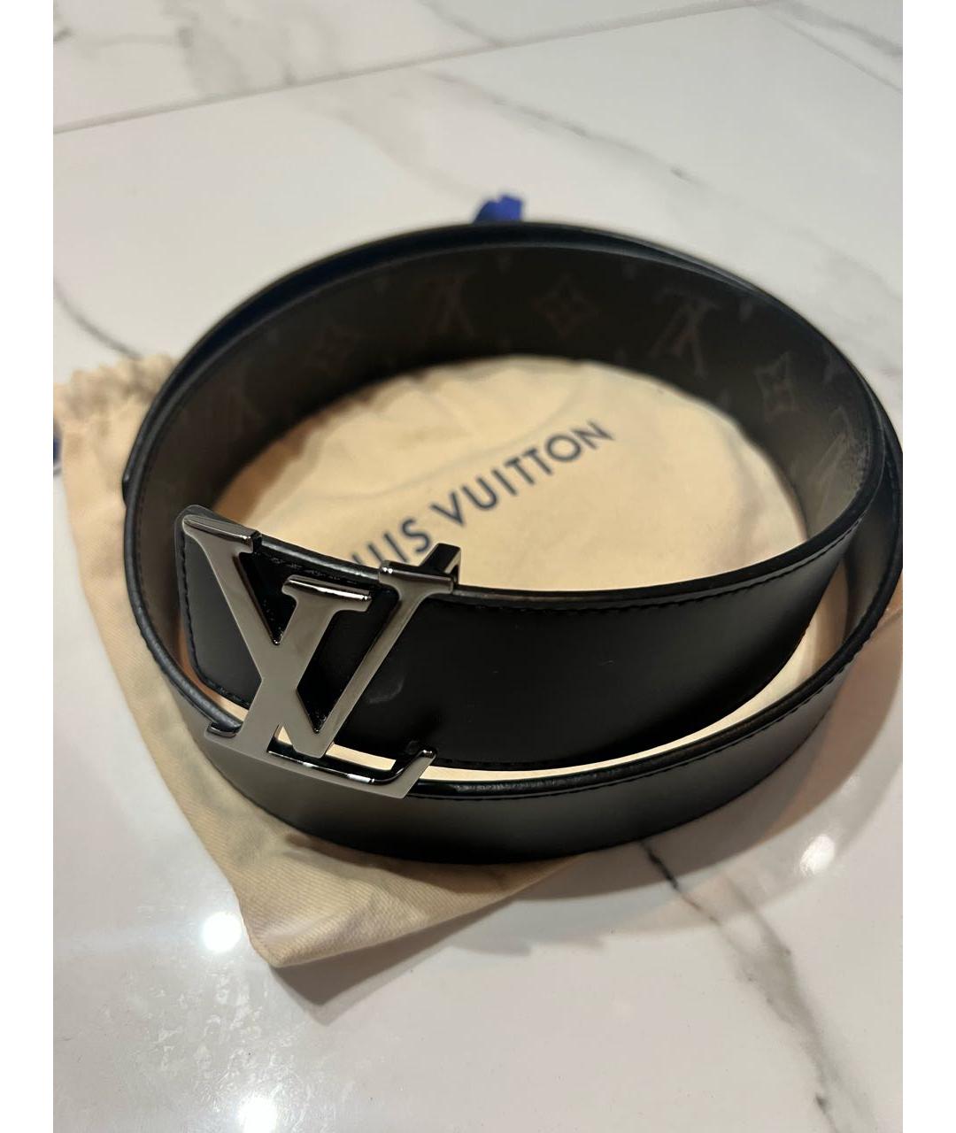LOUIS VUITTON Черный кожаный ремень, фото 7