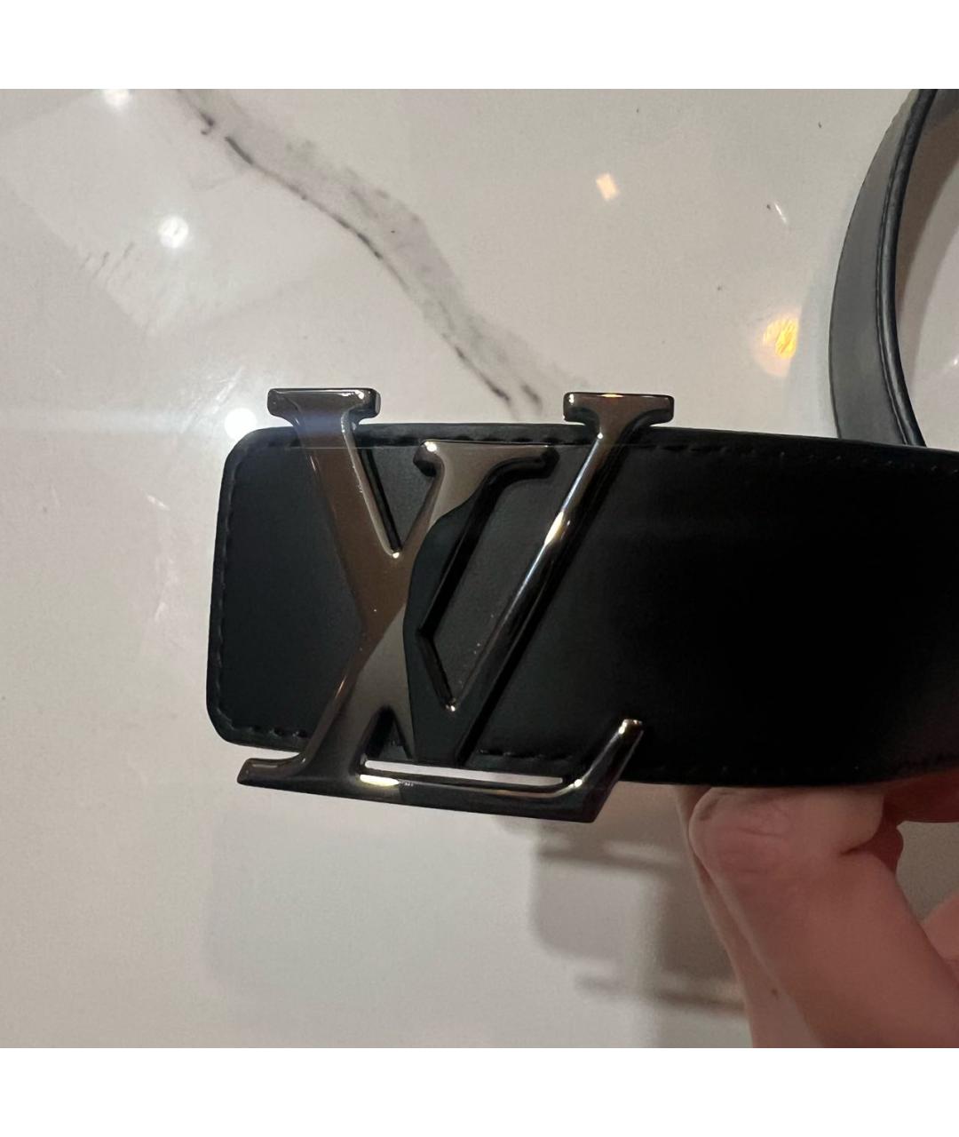 LOUIS VUITTON Черный кожаный ремень, фото 2