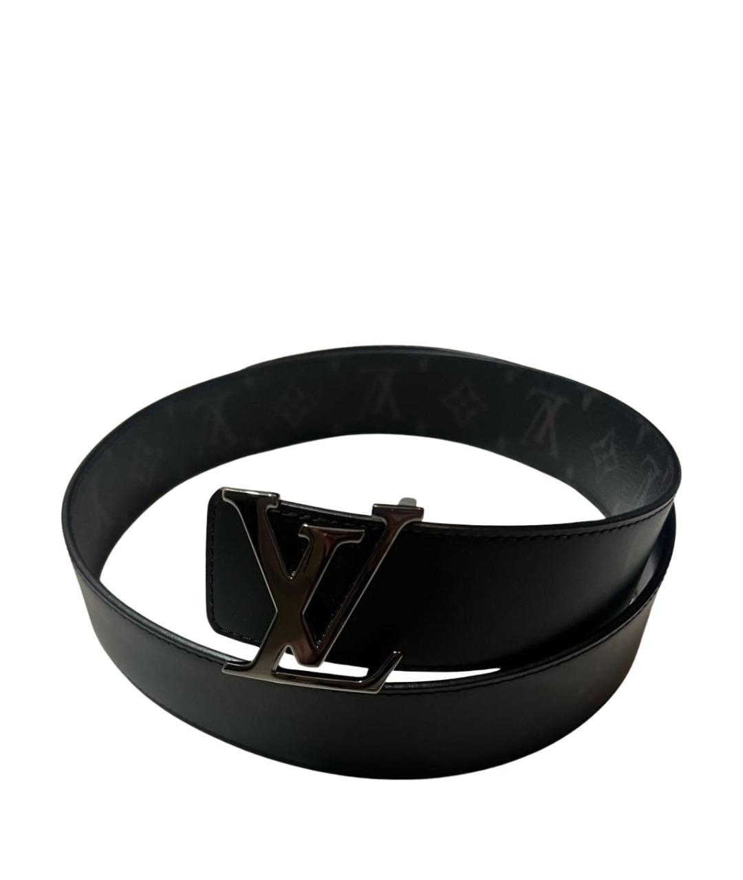 LOUIS VUITTON Черный кожаный ремень, фото 1