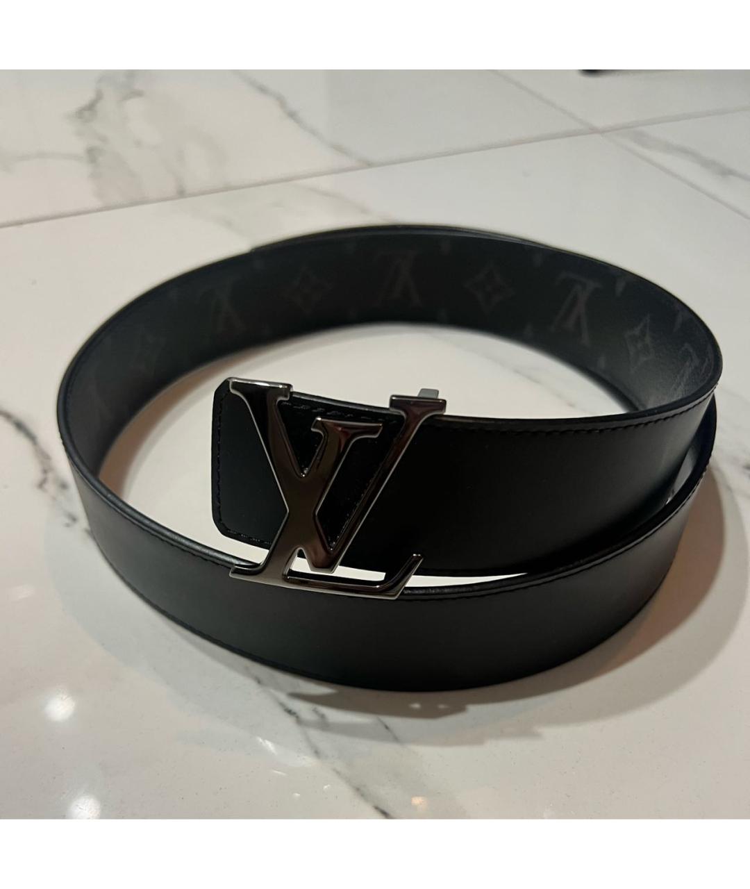 LOUIS VUITTON Черный кожаный ремень, фото 9