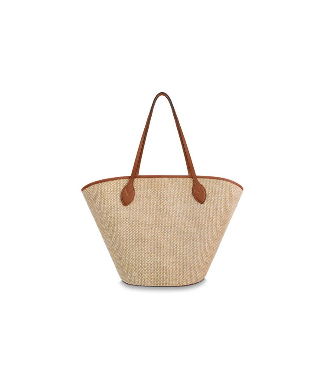 LOUIS VUITTON Бежевая пелетеная сумка тоут, фото 3