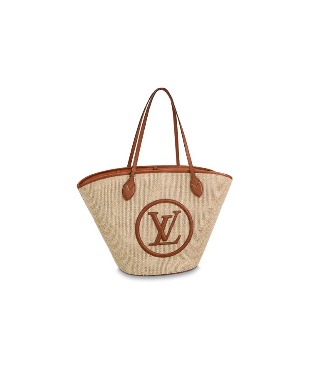 LOUIS VUITTON Бежевая пелетеная сумка тоут, фото 1