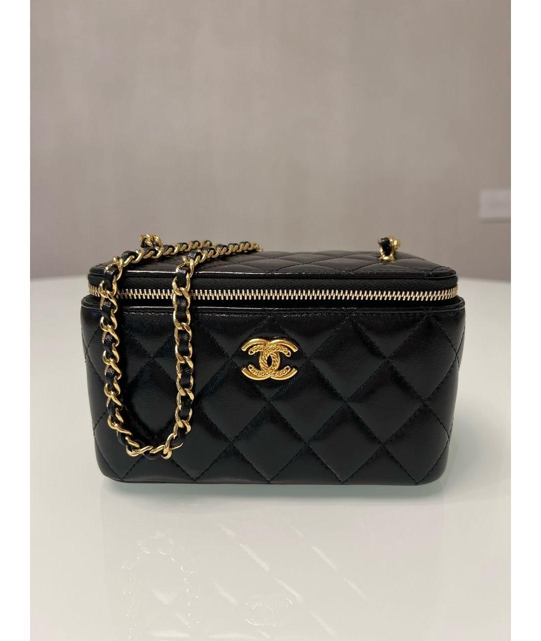 CHANEL Черная кожаная сумка через плечо, фото 10