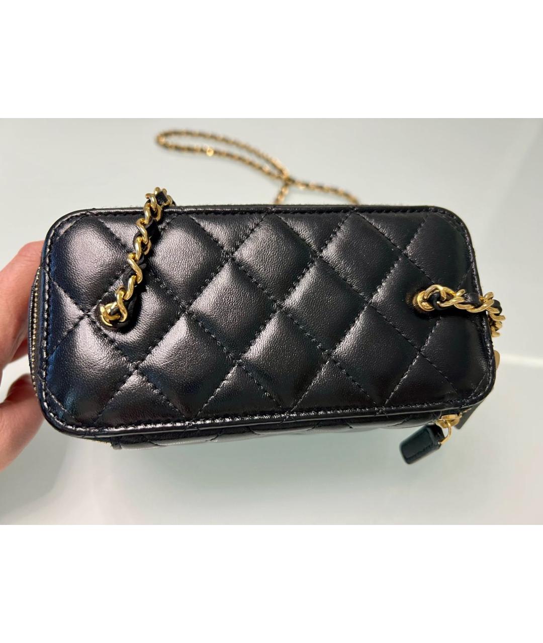 CHANEL Черная кожаная сумка через плечо, фото 6
