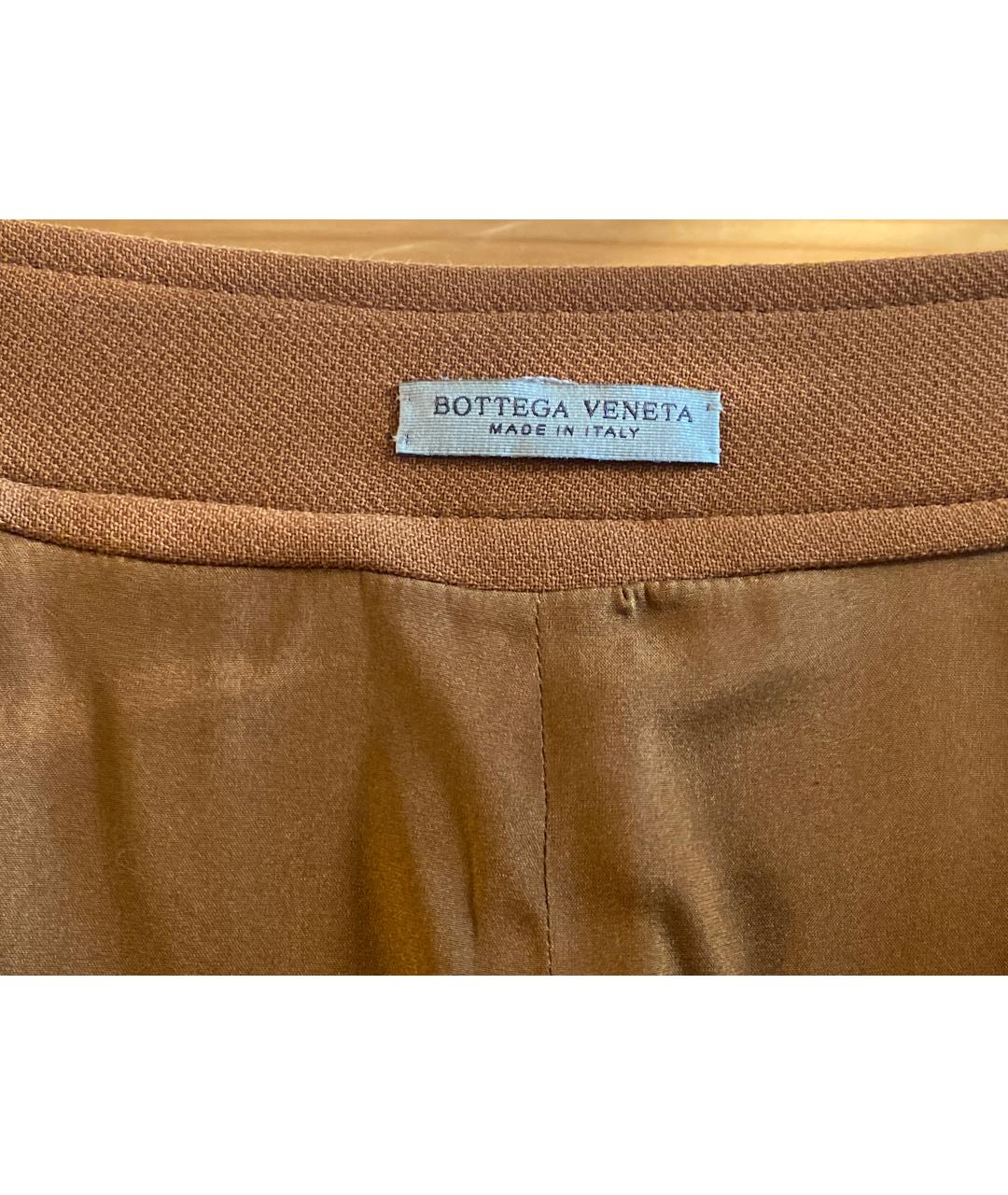 BOTTEGA VENETA Горчичная шерстяная юбка миди, фото 6