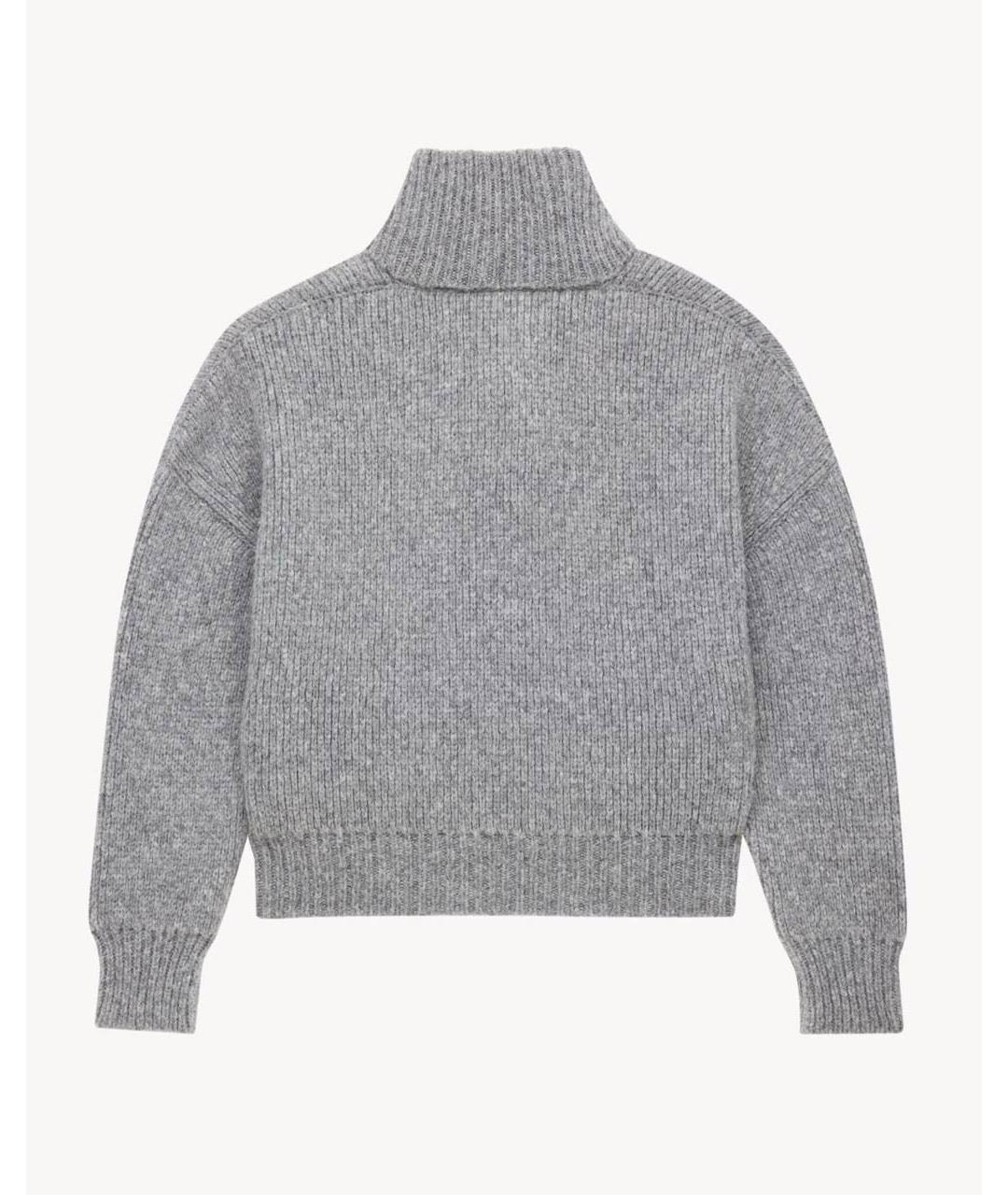 SAINT LAURENT Серый шерстяной джемпер / свитер, фото 3
