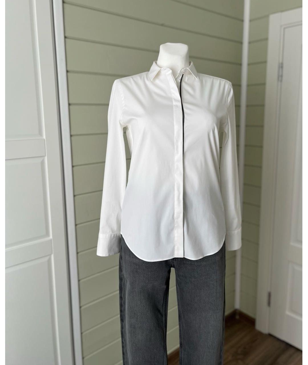 BRUNELLO CUCINELLI Белая хлопко-эластановая рубашка, фото 2